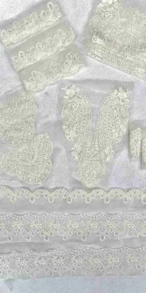 White Dyeables Set (Neckline + Hemline + Dopata Palu + Pair of Motifs)