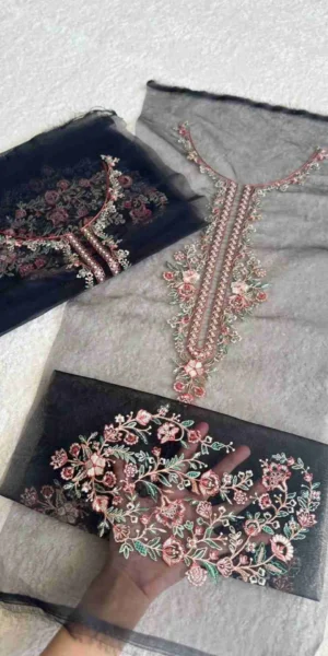 Black Set (Neckline)(Pair of Motifs)