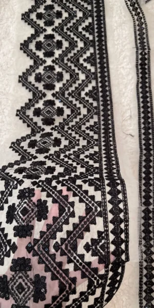 Ethnic Style white & Black borders( 1 yard Big border,1.5 yard Thin Line)