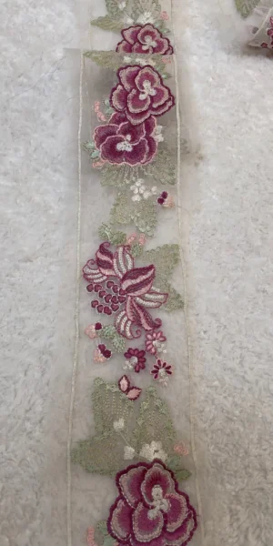 Maria B Multi Thread Embroidery 1 yard Lace
