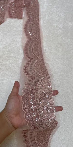 1 Yard Sequence and Thread Embroidery lace