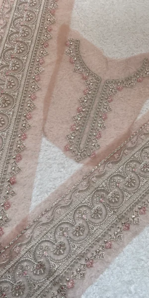 Ethnic Peach Set -  Neckline -  Daman - Sleeves